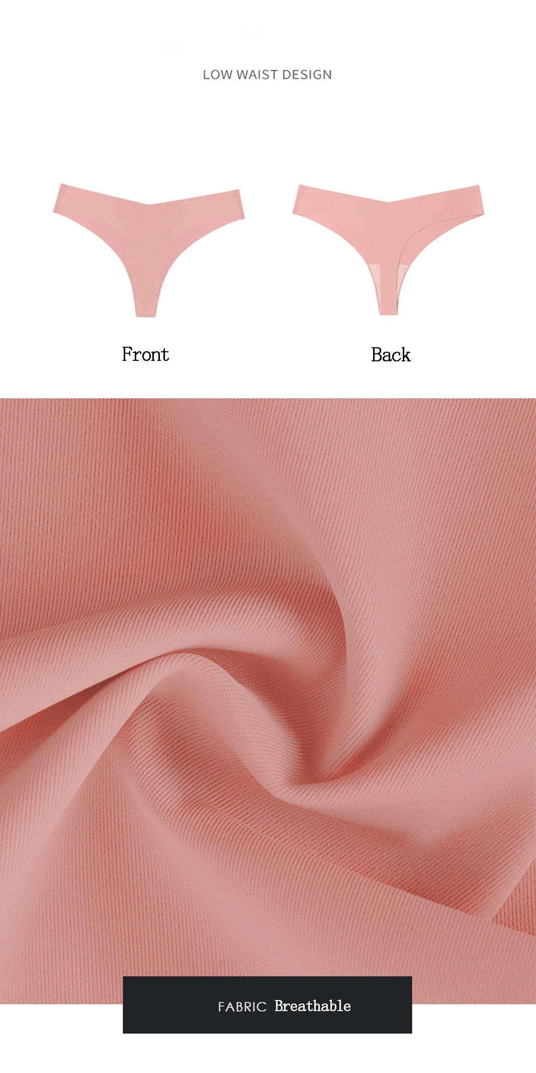 Breathable Invisible Panties Seamless Ice Silk Thong