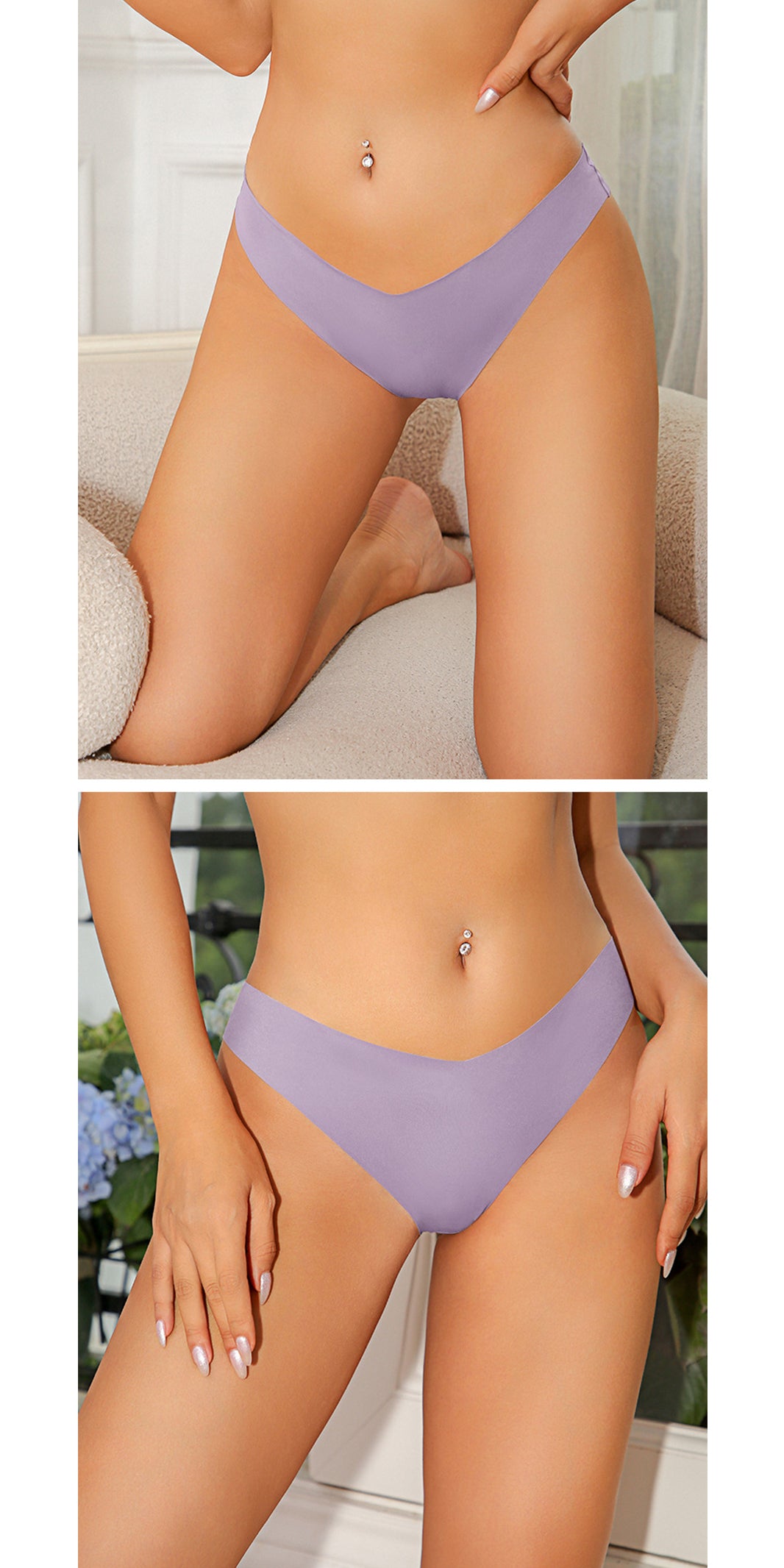 Breathable Invisible Panties Seamless Ice Silk Thong
