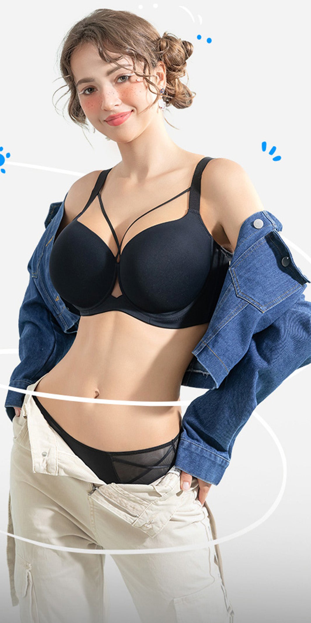 Large Size Traceless Glossy Full Cup Thin Gathering Bra