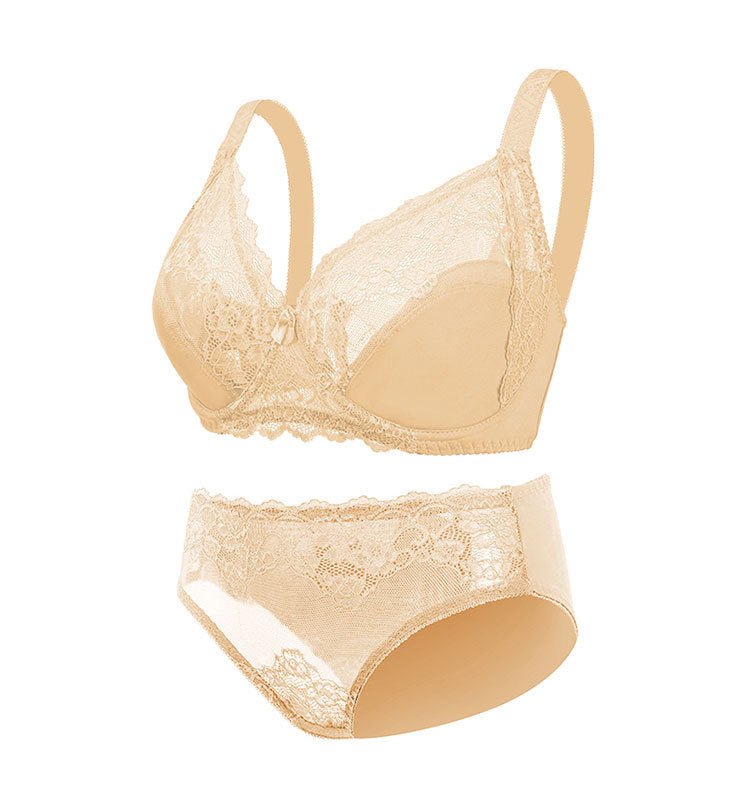 Adjustable Lace Breathable Comfortable Thin Bra Set