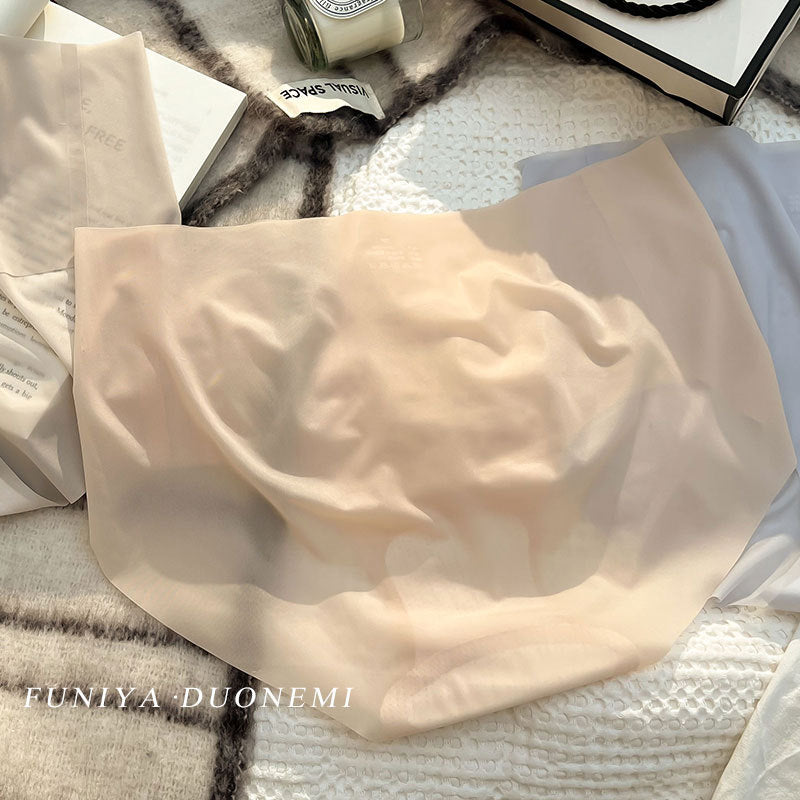 Nude Mask Ice Silk Sheer Thin Seamless One Piece Panties