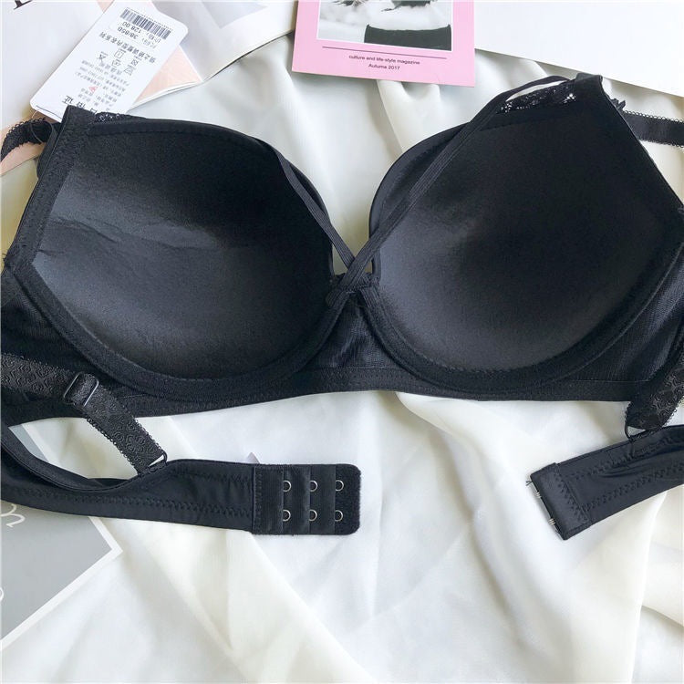 Non-Steel Ring Sexy Large Size Cross Strap Bra Set