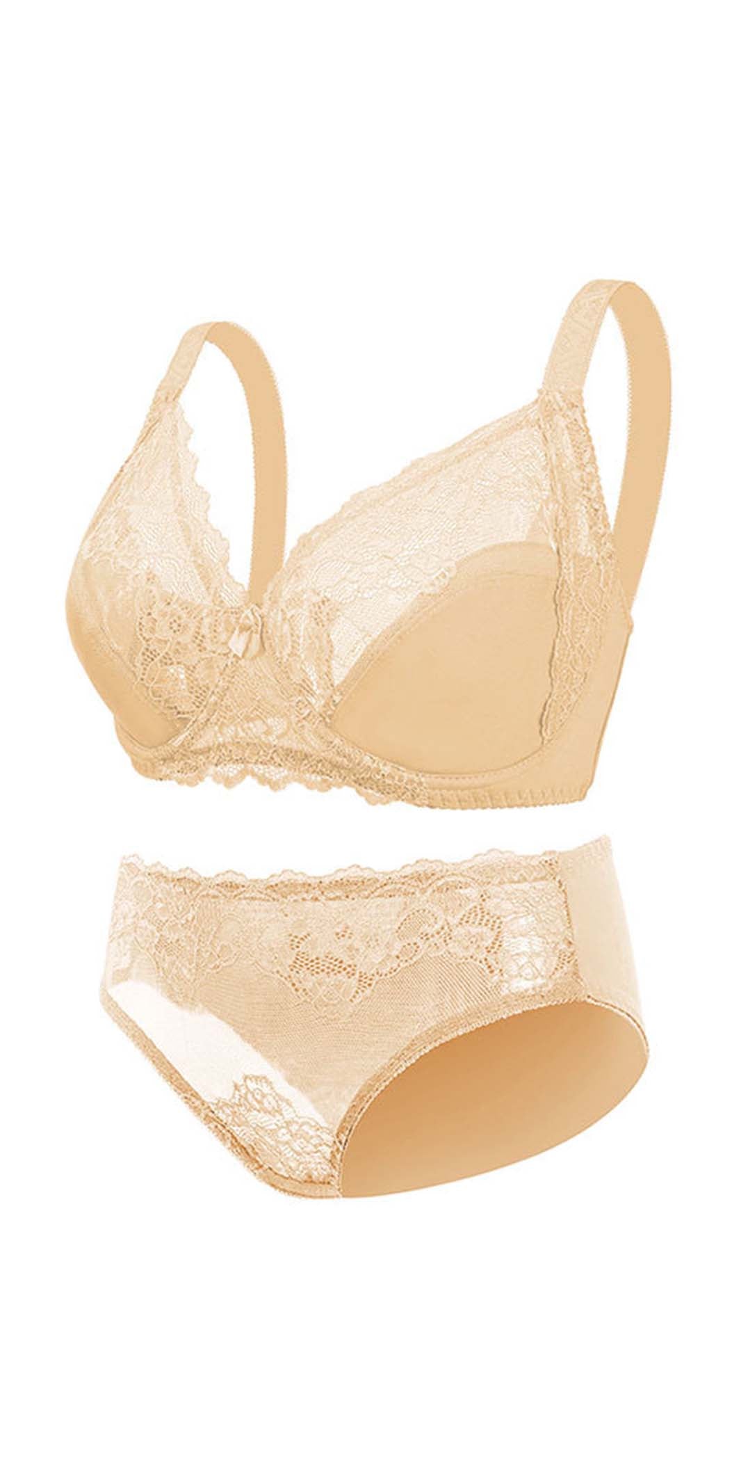 Adjustable Lace Breathable Comfortable Thin Bra Set