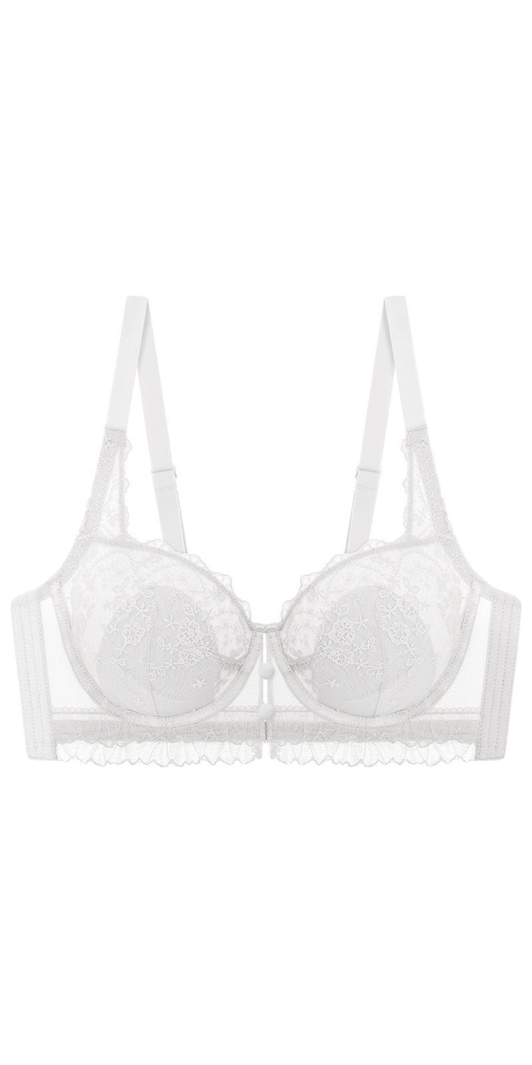 Large Size Gathering Collecting Side Breasts Anti-Sagging Lace Thin Bra